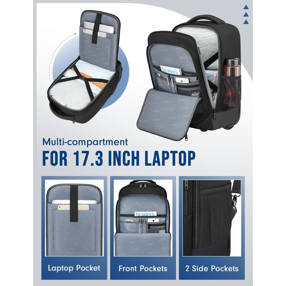 Σακίδιο πλάτης Τροχήλατο 45L Laptop 17,3” Matein 1433 μαύρο Σακίδιο πλάτης Τροχήλατο 45L Laptop 17,3” Matein 1433 μαύρο