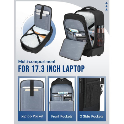 Σακίδιο πλάτης Τροχήλατο 45L Laptop 17,3” Matein 1433 μαύρο Σακίδιο πλάτης Τροχήλατο 45L Laptop 17,3” Matein 1433 μαύρο