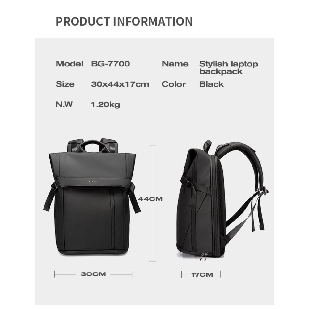 Σακίδιο πλάτης 24L Laptop 15,6” Bange 7700 μαύρο Σακίδιο πλάτης 24L Laptop 15,6” Bange 7700 μαύρο