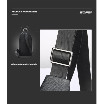 Δερμάτινο τσαντάκι crossbody Bopai 11-122901 μαύρο Δερμάτινο τσαντάκι crossbody Bopai 11-122901 μαύρο