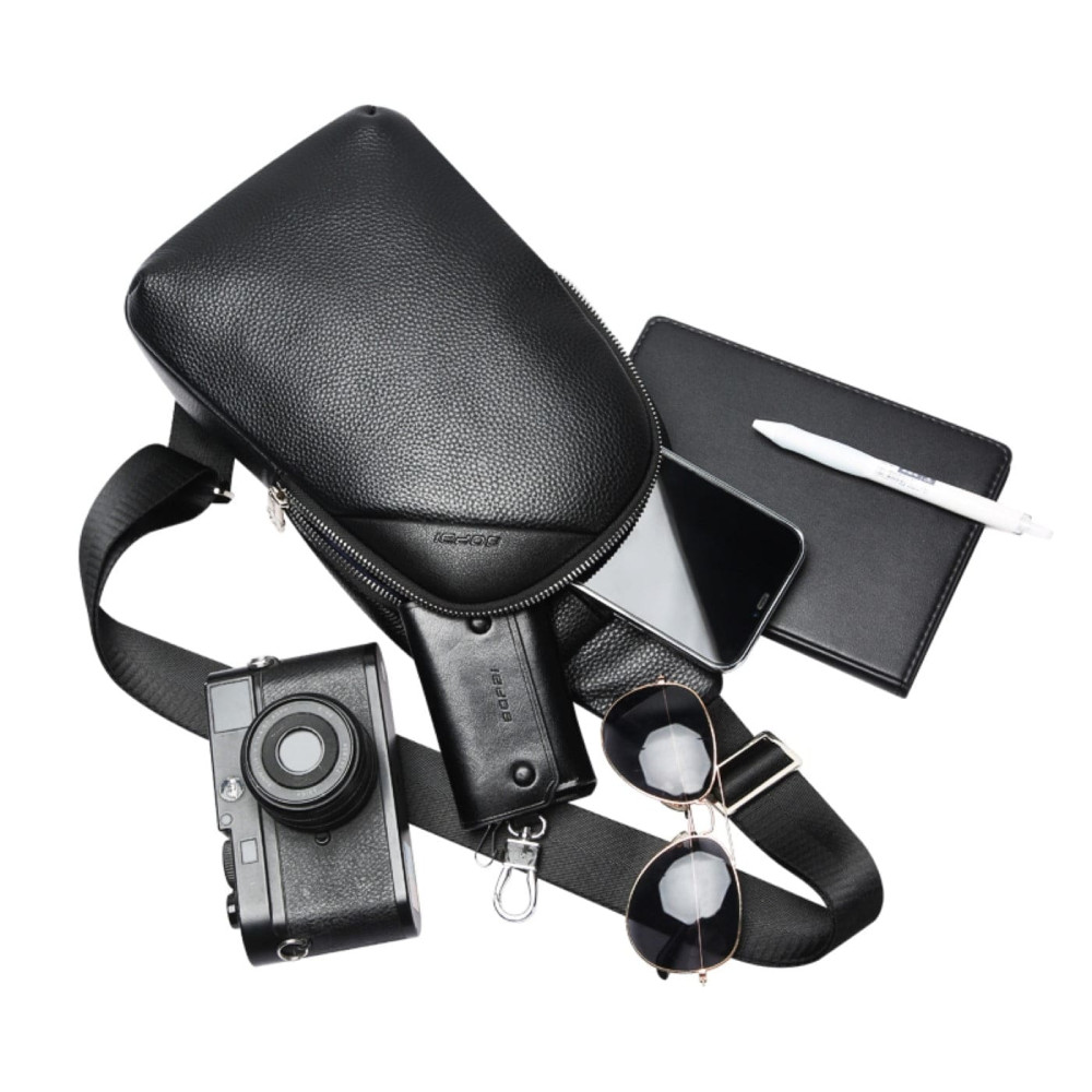 Δερμάτινο τσαντάκι crossbody Bopai 11-122901 μαύρο Δερμάτινο τσαντάκι crossbody Bopai 11-122901 μαύρο