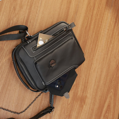 Δερμάτινο τσαντάκι ώμου Bull Captain  DJB 039 μαύρο