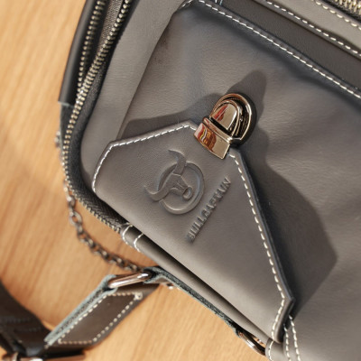 Δερμάτινο τσαντάκι ώμου Bull Captain  DJB 039 μαύρο