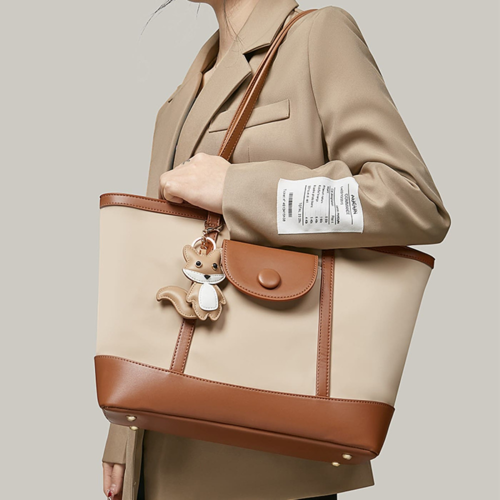 Γυναικεία Τσάντα Shopper 'Ωμου Foxer 9151041F μπέζ/καφέ