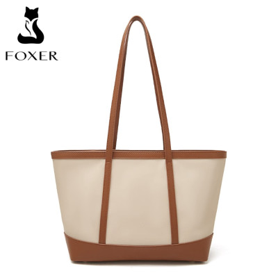 Γυναικεία Τσάντα Shopper 'Ωμου Foxer 9151041F μπέζ/καφέ