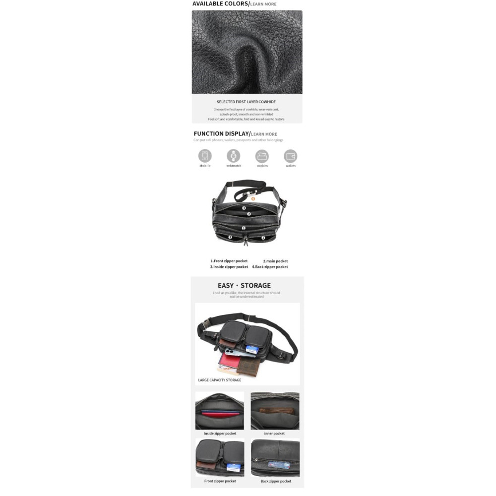 Δερμάτινο τσαντάκι μέσης Cardinal 1230 black Δερμάτινο τσαντάκι μέσης Cardinal 1230 black