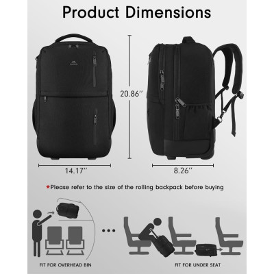 Σακίδιο πλάτης Τροχήλατο 40L Laptop 17,3” Matein 1700 μαύρο Σακίδιο πλάτης Τροχήλατο 40L Laptop 17,3” Matein 1700 μαύρο