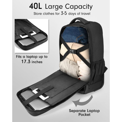 Σακίδιο πλάτης Τροχήλατο 40L Laptop 17,3” Matein 1700 μαύρο Σακίδιο πλάτης Τροχήλατο 40L Laptop 17,3” Matein 1700 μαύρο