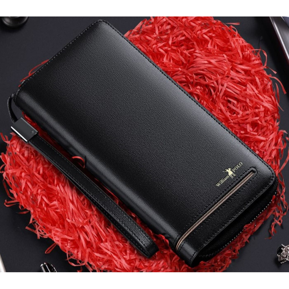 Δερμάτινο Ανδρικό πορτοφόλι William Polo 195182 black Δερμάτινο Ανδρικό πορτοφόλι William Polo 195182 black