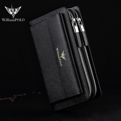 Δερμάτινο Ανδρικό πορτοφόλι William Polo 312 black Δερμάτινο Ανδρικό πορτοφόλι William Polo 312 black