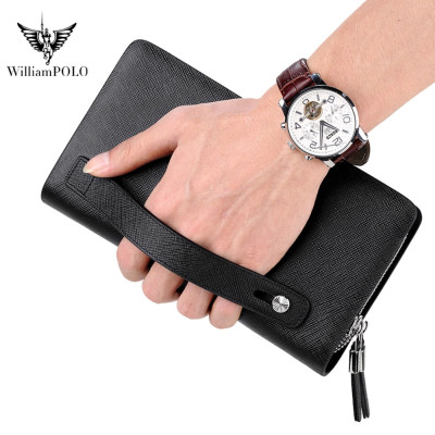 Δερμάτινο Ανδρικό πορτοφόλι William Polo 312 black Δερμάτινο Ανδρικό πορτοφόλι William Polo 312 black