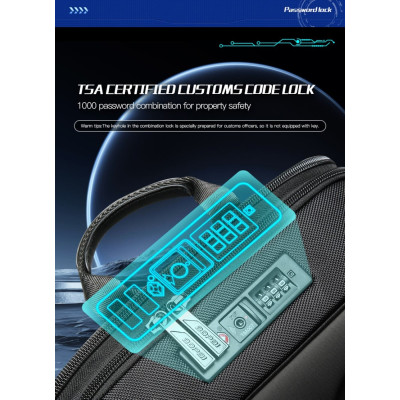Σακίδιο πλάτης Αντικλεπτικό 21L Laptop 15,6 Bopai 61-122579 μαύρο Σακίδιο πλάτης Αντικλεπτικό 21L Laptop 15,6 Bopai 61-122579 μαύρο