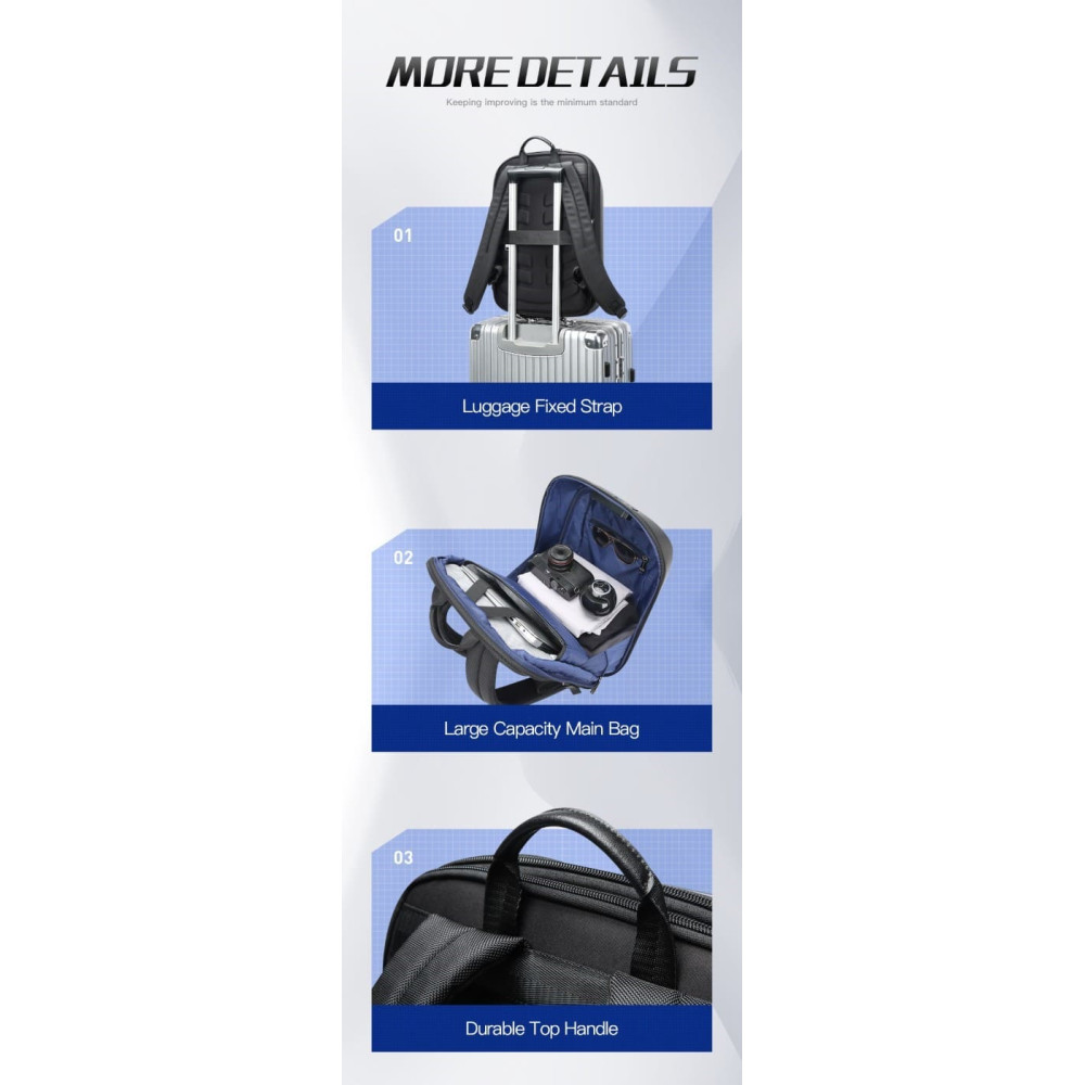Σακίδιο πλάτης Αντικλεπτικό 21L Laptop 15,6 Bopai 61-122579 μαύρο Σακίδιο πλάτης Αντικλεπτικό 21L Laptop 15,6 Bopai 61-122579 μαύρο