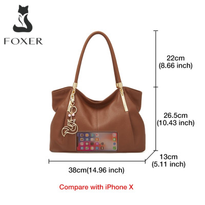 Δερμάτινη Γυναικεία Τσάντα Shopper ‘Ωμου Foxer 958136F καφέ Δερμάτινη Γυναικεία Τσάντα Shopper ‘Ωμου Foxer 958136F καφέ