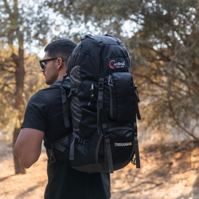 Σακίδιο ορειβασίας αδιάβροχο Ταξιδιού 60L Camping 1488 μαύρο