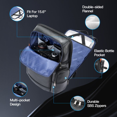 Δερμάτινο Σακίδιο πλάτης Αντικλεπτικό 28L Laptop 17,3” Bopai 61-121971 μαύρο Δερμάτινο Σακίδιο πλάτης Αντικλεπτικό 28L Laptop 17,3” Bopai 61-121971 μαύρο