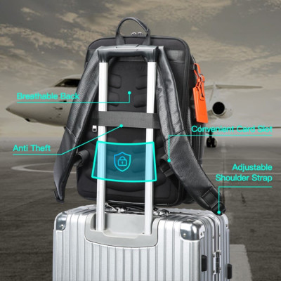 Δερμάτινο Σακίδιο πλάτης Αντικλεπτικό 28L Laptop 17,3” Bopai 61-121971 μαύρο Δερμάτινο Σακίδιο πλάτης Αντικλεπτικό 28L Laptop 17,3” Bopai 61-121971 μαύρο