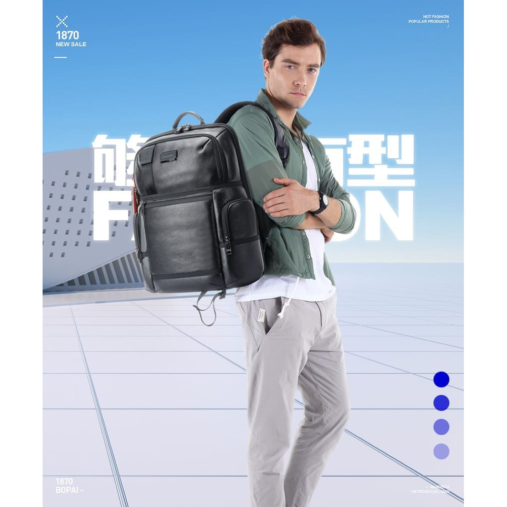Δερμάτινο Σακίδιο πλάτης Αντικλεπτικό 28L Laptop 17,3” Bopai 61-121971 μαύρο Δερμάτινο Σακίδιο πλάτης Αντικλεπτικό 28L Laptop 17,3” Bopai 61-121971 μαύρο