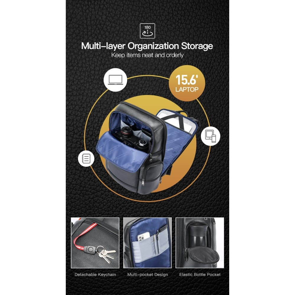 Δερμάτινο Σακίδιο πλάτης Αντικλεπτικό 28L Laptop 17,3” Bopai 61-121971 μαύρο Δερμάτινο Σακίδιο πλάτης Αντικλεπτικό 28L Laptop 17,3” Bopai 61-121971 μαύρο