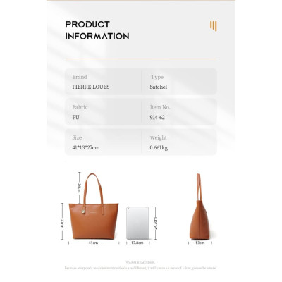Γυναικεία Τσάντα Ώμου Shopper Pierre Loues 914-62 καφέ Γυναικεία Τσάντα Ώμου Shopper Pierre Loues 914-62 καφέ