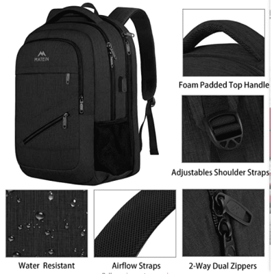 Σακίδιο πλάτης 30L Laptop 17,3” Matein 1035 μαύρο Σακίδιο πλάτης 30L Laptop 17,3” Matein 1035 μαύρο