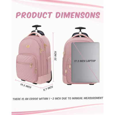 Γυναικείο Σακίδιο πλάτης Τροχήλατο 42L Laptop 17,3” Matein 1417 ροζ Γυναικείο Σακίδιο πλάτης Τροχήλατο 42L Laptop 17,3” Matein 1417 ροζ