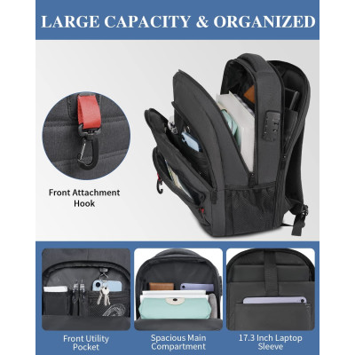 Σακίδιο πλάτης 30L Laptop 17,3” Matein 1425 μαύρο