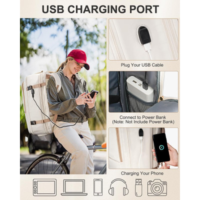 Σακίδιο πλάτης Travel Carry on 52L Laptop 17,3” Matein 6131 μπεζ Σακίδιο πλάτης Travel Carry on 52L Laptop 17,3” Matein 6131 μπεζ