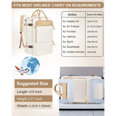 Σακίδιο πλάτης Travel Carry on 52L Laptop 17,3” Matein 6131 μπεζ Σακίδιο πλάτης Travel Carry on 52L Laptop 17,3” Matein 6131 μπεζ