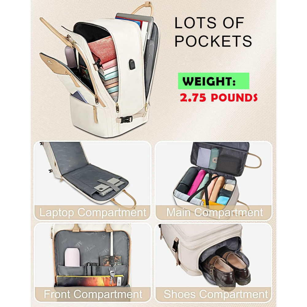 Σακίδιο πλάτης Travel Carry on 52L Laptop 17,3” Matein 6131 μπεζ Σακίδιο πλάτης Travel Carry on 52L Laptop 17,3” Matein 6131 μπεζ
