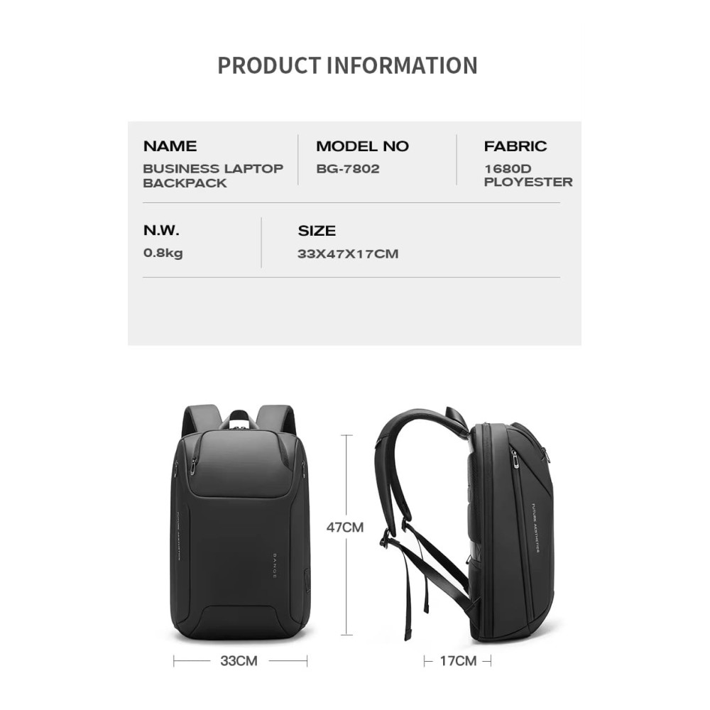 Σακίδιο πλάτης 26L Laptop 15,6” Bange 7802 μαύρο Σακίδιο πλάτης 26L Laptop 15,6” Bange 7802 μαύρο