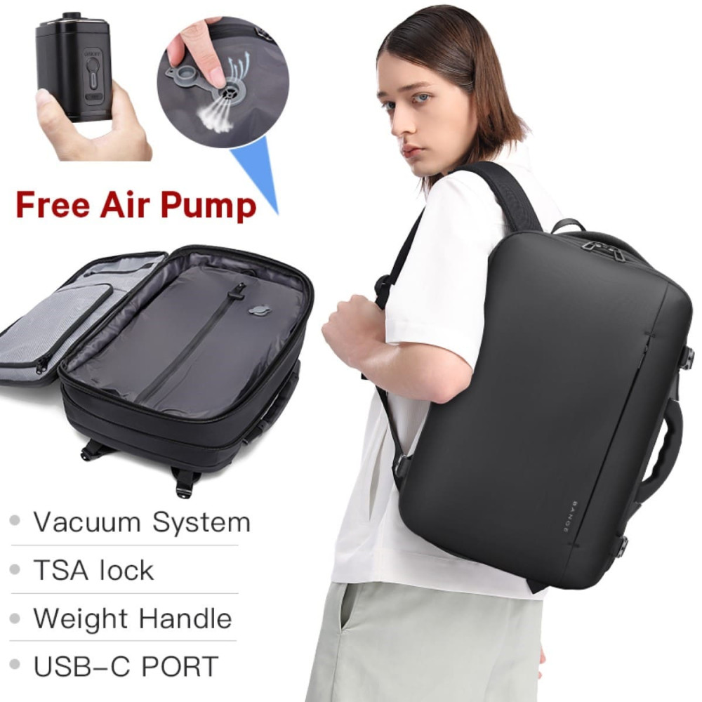 Σακίδιο πλάτης vacuum Tsa Lock με ζυγαριά 36L Laptop 17,3” Bange 1909-8 μαύρο