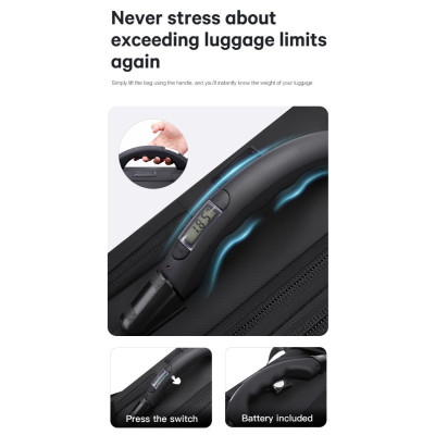 Σακίδιο πλάτης vacuum Tsa Lock με ζυγαριά 36L Laptop 17,3” Bange 1909-8 μαύρο