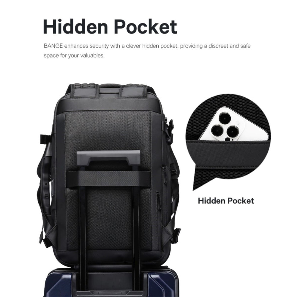 Σακίδιο πλάτης vacuum Tsa Lock με ζυγαριά 36L Laptop 17,3” Bange 1909-8 μαύρο