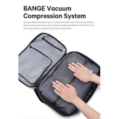 Σακίδιο πλάτης vacuum Tsa Lock με ζυγαριά 36L Laptop 17,3” Bange 1909-8 μαύρο