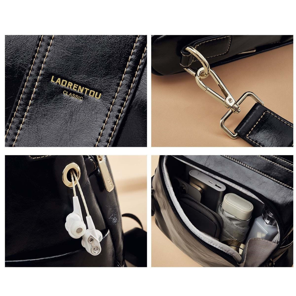 Split leather Γυναικείo Σακίδιο Πλάτης Χιαστί Laorentou 9113046L μαύρο Split leather Γυναικείo Σακίδιο Πλάτης Χιαστί Laorentou 9113046L μαύρο