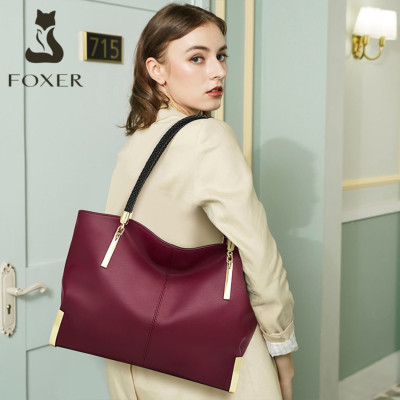 Δερμάτινη Γυναικεία Τσάντα Shopper &#039;Ωμου Foxer 938032F red
