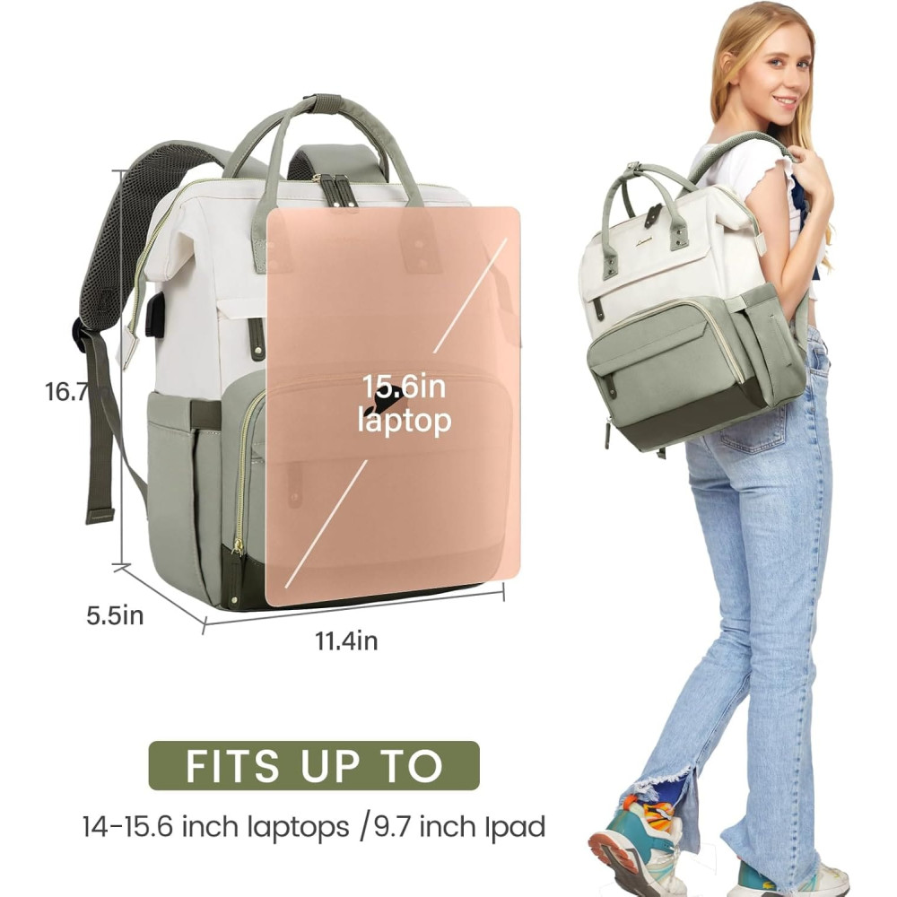 Γυναικείο Σακίδιο Φορητού Υπολογιστή Lovevook 15,6'' MB2046 Beige/light green