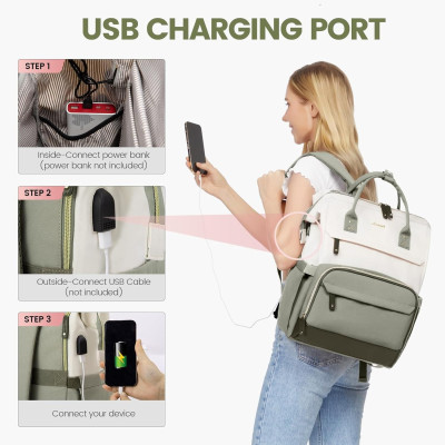 Γυναικείο Σακίδιο Φορητού Υπολογιστή Lovevook 15,6'' MB2046 Beige/light green