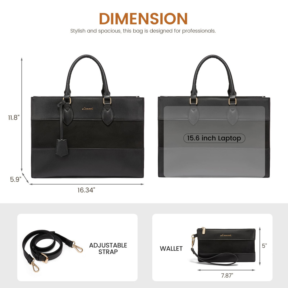 Γυναικείο σετ τσάντας ώμου/χειρός φορητού υπολογιστή  Lovevook 15,6'' WB3024 black