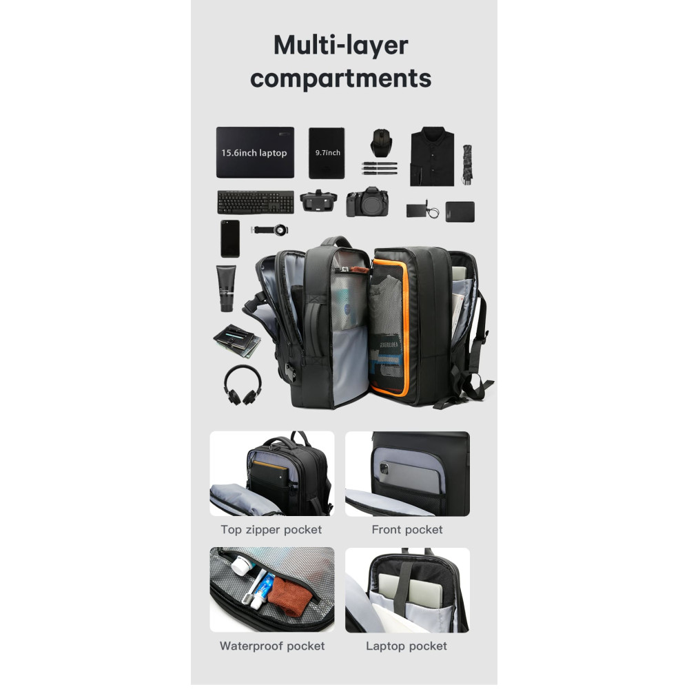 Σακίδιο Ταξιδιού Cabin Size 40L Laptop 17,3” Bange 3055 μαύρο Σακίδιο Ταξιδιού Cabin Size 40L Laptop 17,3” Bange 3055 μαύρο