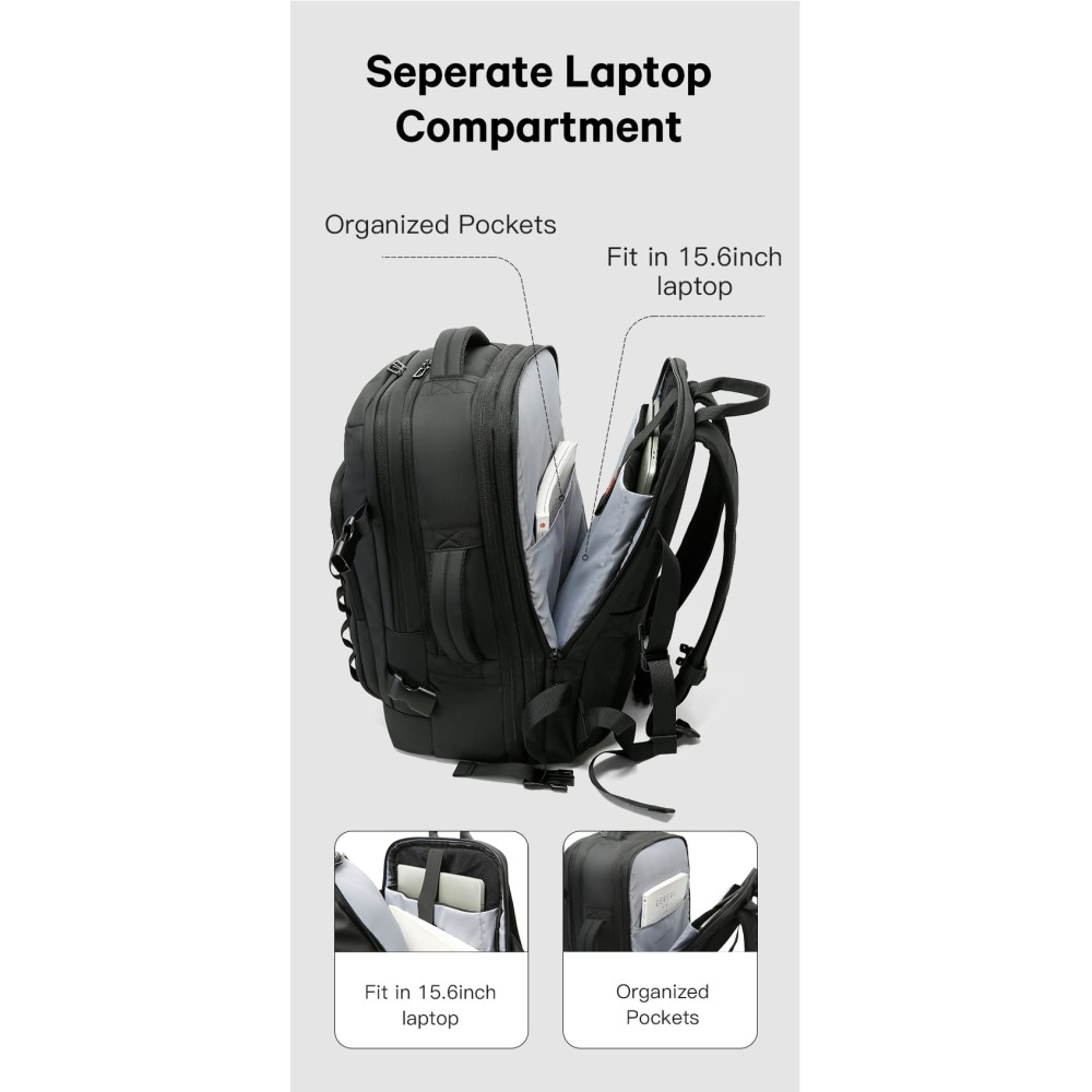 Σακίδιο Ταξιδιού Cabin Size 40L Laptop 17,3” Bange 3055 μαύρο Σακίδιο Ταξιδιού Cabin Size 40L Laptop 17,3” Bange 3055 μαύρο