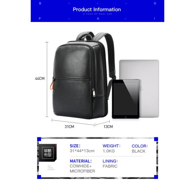 Δερμάτινο Σακίδιο πλάτης 18L Laptop 15,6” Bopai 61-128221 μαύρο Δερμάτινο Σακίδιο πλάτης 18L Laptop 15,6” Bopai 61-128221 μαύρο