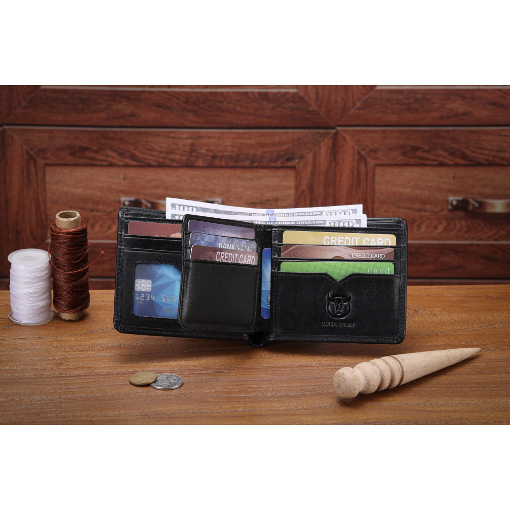 Δερμάτινο πορτοφόλι Bull Captain QB07 new μαύρο