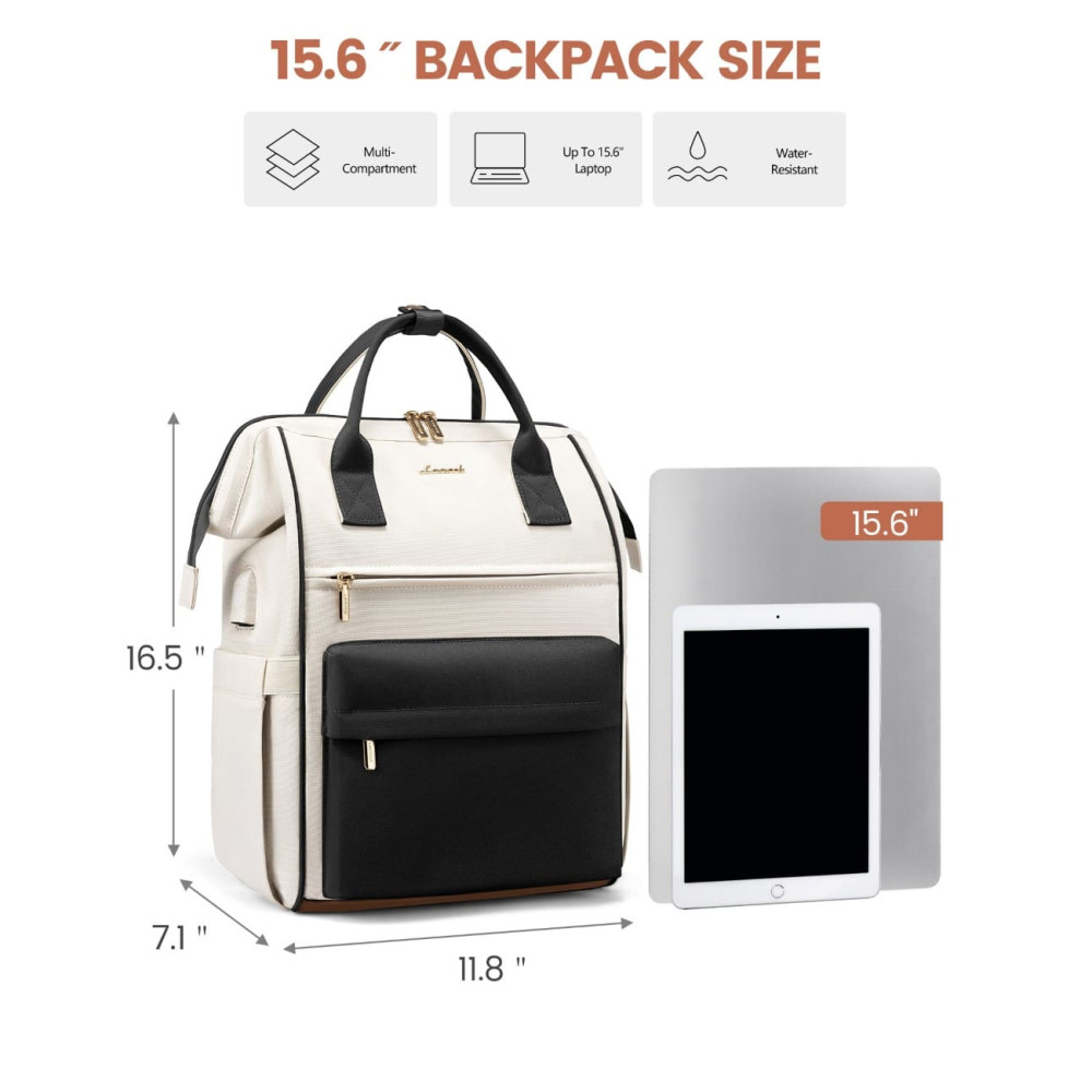Γυναικείο Σακίδιο με USB Lovevook 15,6'' MB2146 beige/black Γυναικείο Σακίδιο με USB Lovevook 15,6'' MB2146 beige/black