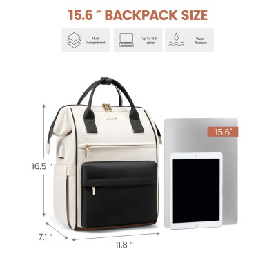 Γυναικείο Σακίδιο με USB Lovevook 15,6'' MB2146 beige/black Γυναικείο Σακίδιο με USB Lovevook 15,6'' MB2146 beige/black