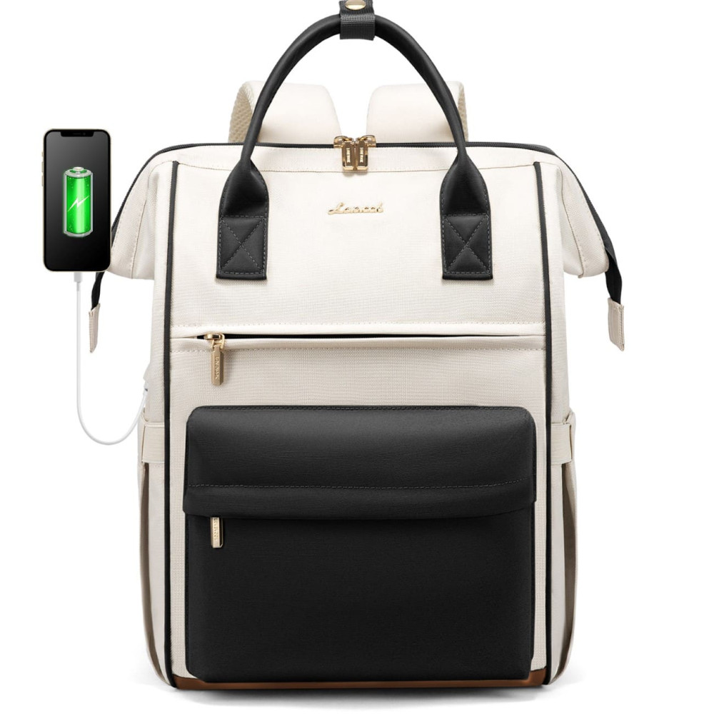 Γυναικείο Σακίδιο με USB Lovevook 15,6'' MB2146 beige/black Γυναικείο Σακίδιο με USB Lovevook 15,6'' MB2146 beige/black