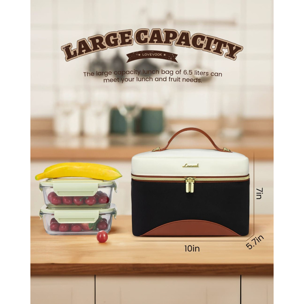 Lunch Bag Ισοθερμική τσάντα Lovevook UB3225 beige/black Lunch Bag Ισοθερμική τσάντα Lovevook UB3225 beige/black