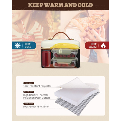 Lunch Bag Ισοθερμική τσάντα Lovevook UB3225 beige/black Lunch Bag Ισοθερμική τσάντα Lovevook UB3225 beige/black