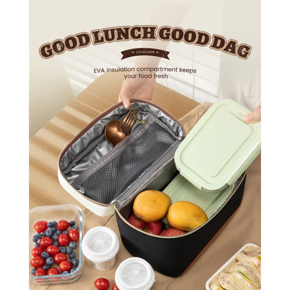 Lunch Bag Ισοθερμική τσάντα Lovevook UB3225 beige/black Lunch Bag Ισοθερμική τσάντα Lovevook UB3225 beige/black